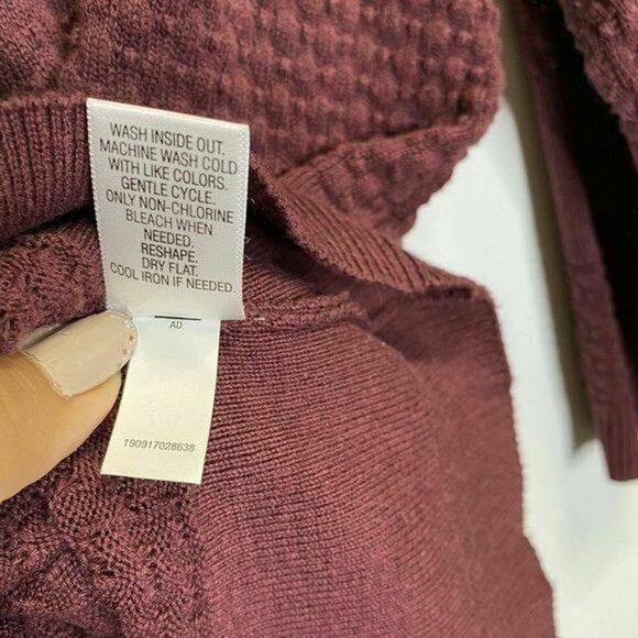 Croft & barrow knit pullover sweater burgundy Blouse sz M cotton - Picture 11 of 12